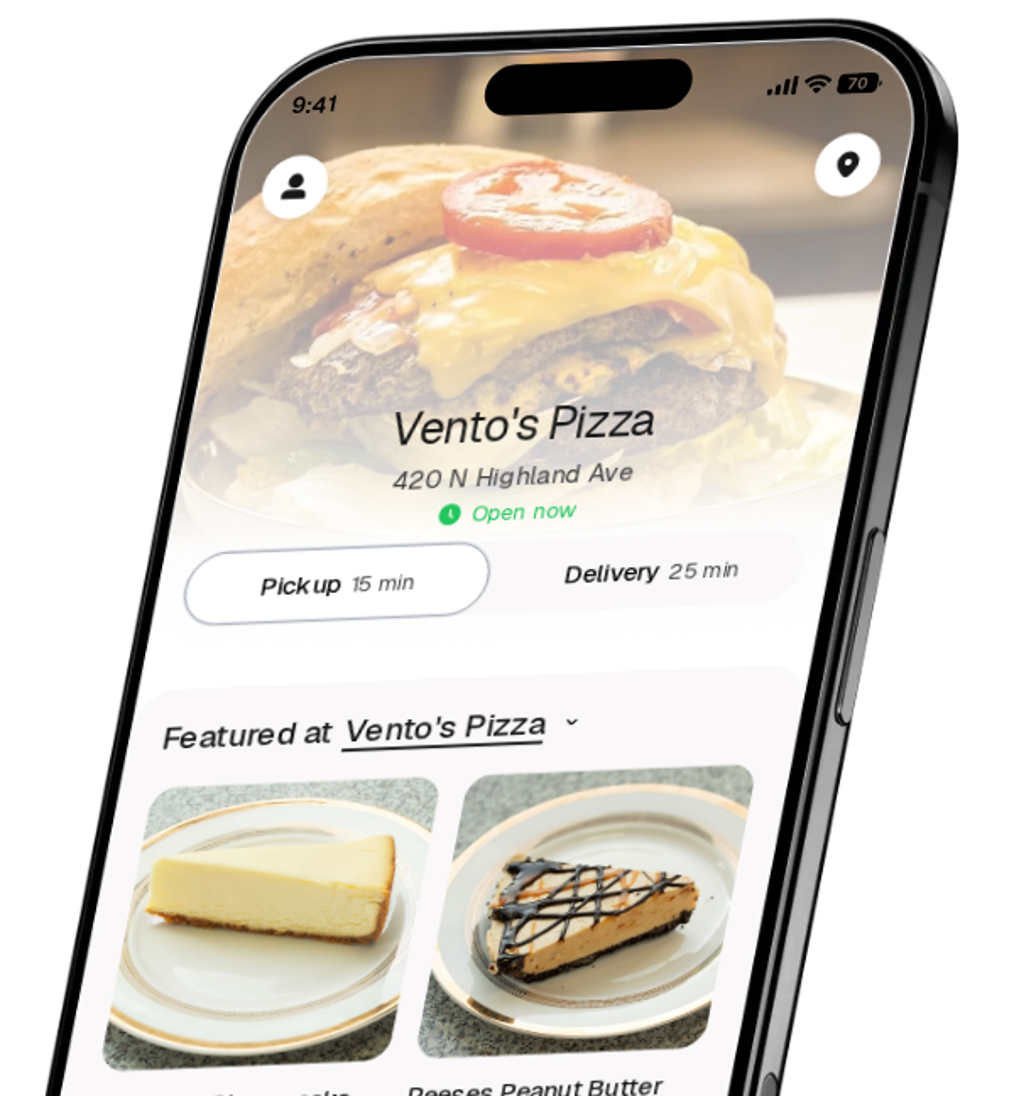 Vento's Pizza app preview